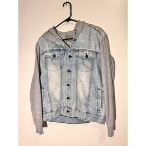 Ring Of Fire Denim Jacket Women's Medium Acid Wash Hoddie Casual